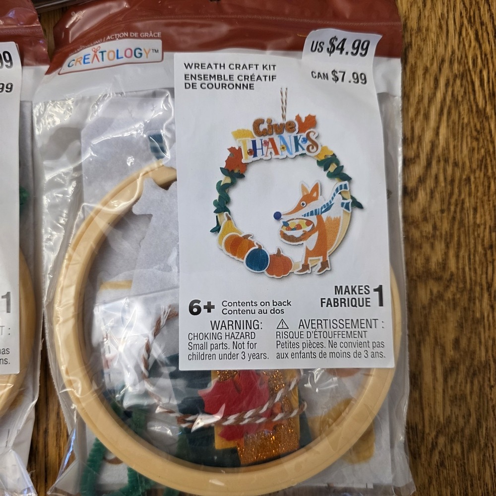 Thanksgiving Crafts Kids 4 Craft Kits DIY 29 Ornaments Fox Turkey Scarecrow - Picture 8 of 13